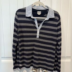 Y2K Converse one star navy and Gray Long Sleeve collared Tee